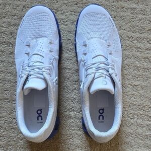 ON Cloud White and Blue Sneakers